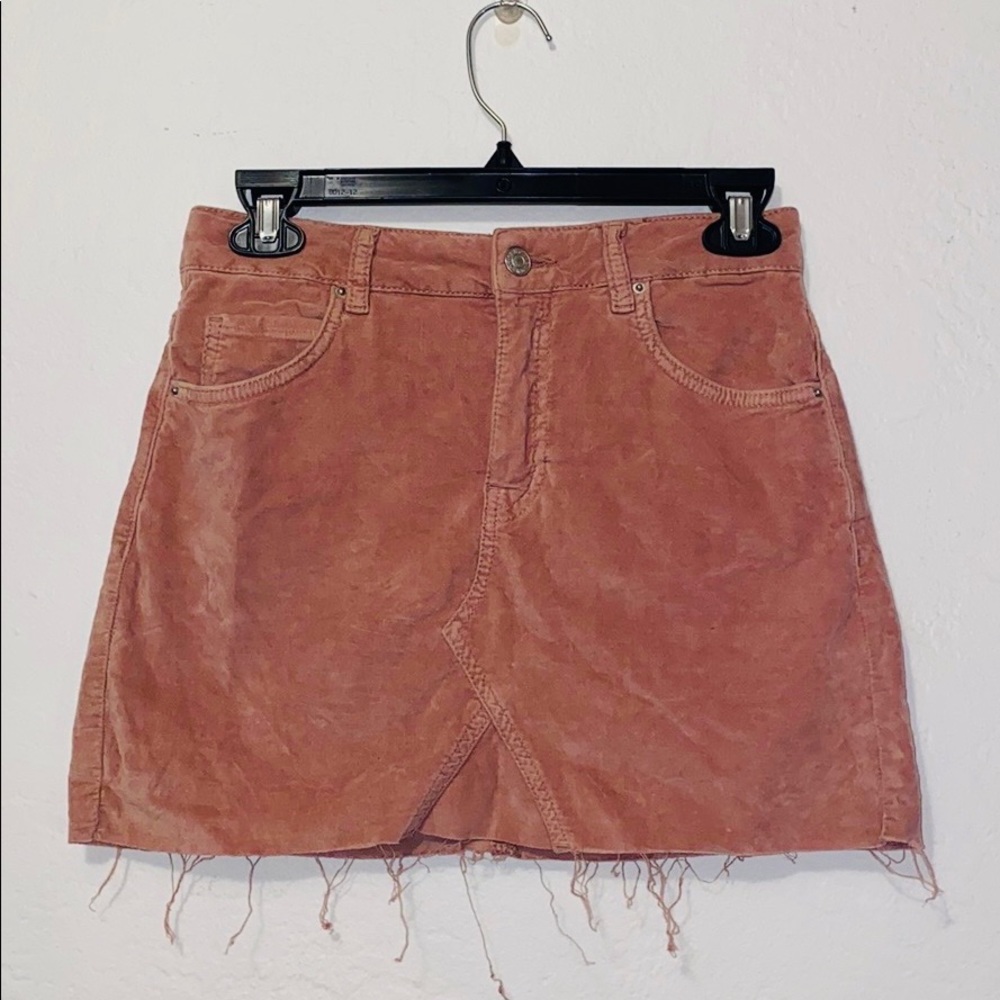 light pink velvet skirt